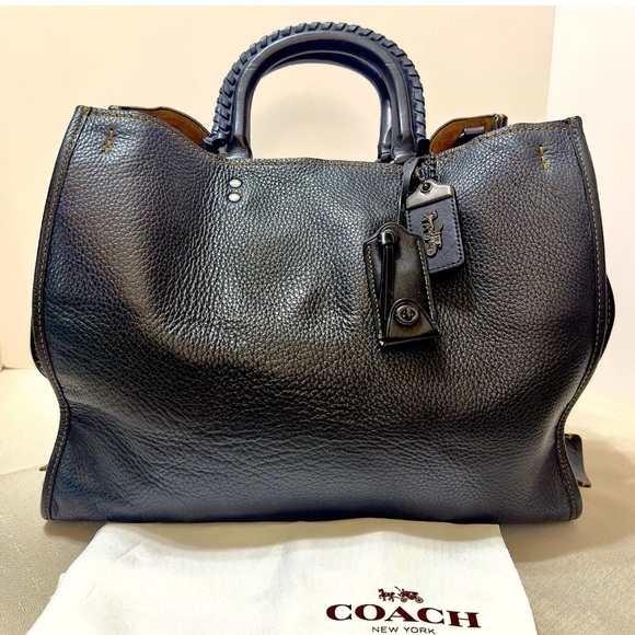 Coach Black Leather Rogue 36 - Picture 1 of 16